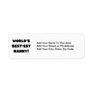 Black World's Best-est Nanny T-shirts and Gifts