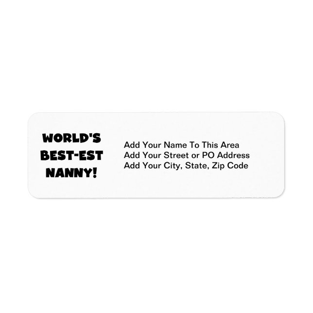 Black World's Best-est Nanny T-shirts and Gifts (Front)