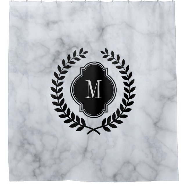 Black Wreath Crest & Grey Marble Stone Texture (Front)
