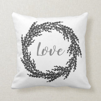 Black Wreath Throw Pillow