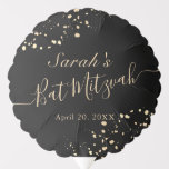 Black x Gold Splatters Bat Mitzvah Balloon<br><div class="desc">This chic and elegant bat mitzvah balloon features a black background with faux gold splatters. Personalize it for your needs. You can find more matching products at my store.</div>