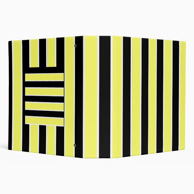 Black, Yellow and White Stripes Binder (Background)