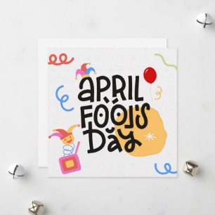 Black Yellow April Fool's Day Colourful Bright Holiday Card