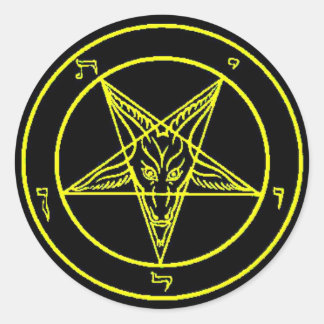 Black/Yellow Baphomet Stickers