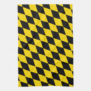 Black Yellow Bavaria Flag Kitchen Towel