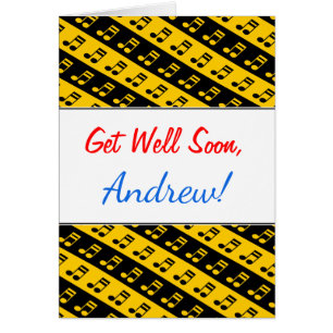 Black & Yellow Beamed Sixteenth Notes Pattern