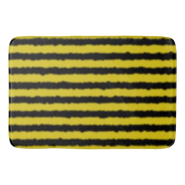 Black & Yellow Bee Inspired Bath Mat (Front)