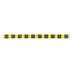 Black/Yellow Bee-Like Stripes Pattern Satin Ribbon