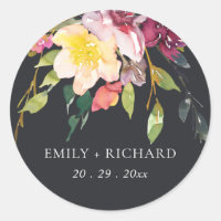 BLACK YELLOW BLUSH BURGUNDY FLORAL BUNCH WEDDING