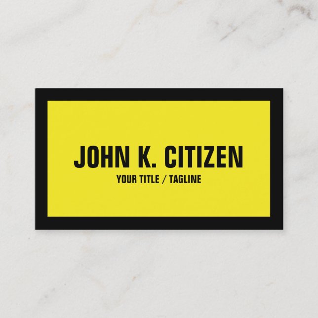 Black / Yellow Bold Business Card (Front)