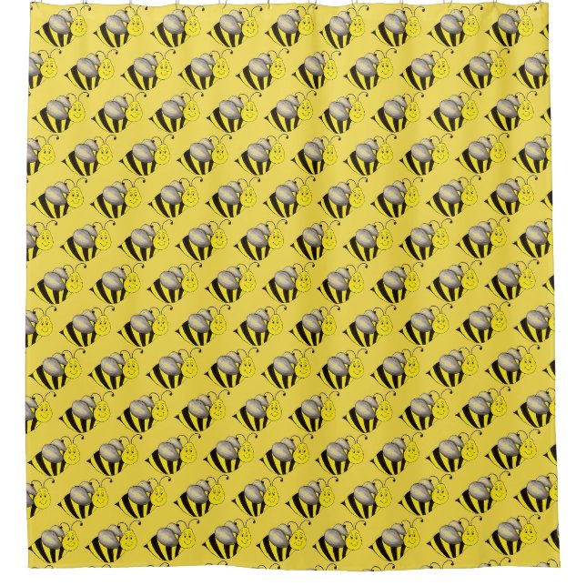 Black Yellow Cartoon Bee Bumblebee Honeybee (Front)
