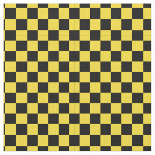 Black & Yellow Chequered Pattern Fabric