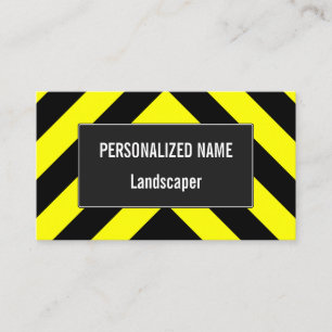 Black & Yellow Chevron-Like Pattern Business Card