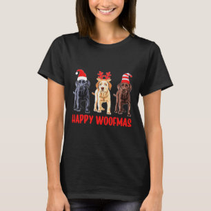 Black Yellow Chocolate Lab Christmas Labrador Happ T-Shirt