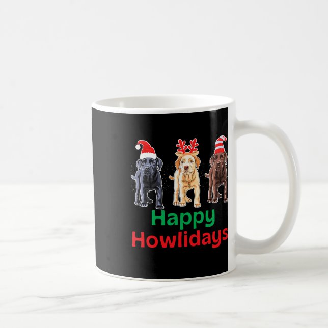 Black yellow chocolate lab christmas labrador howl coffee mug (Right)