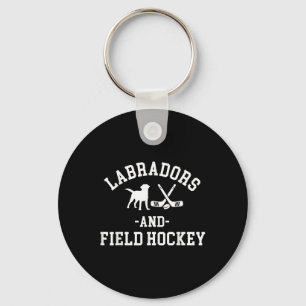 Black Yellow Chocolate Lab Mom Dad And Field Hocke Keychain