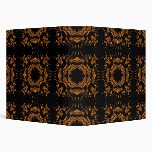 Black, Yellow copper Floral Damasks Retro Binder