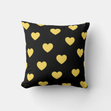 Black Yellow Cozy Modern Romantic Chic Heart 