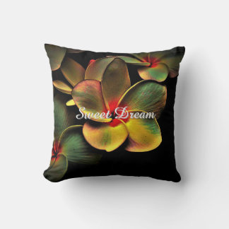 Black & Yellow  floral good sleep  Throw Pillow