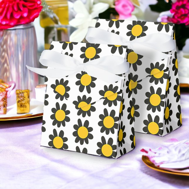 Black Yellow Flowers Colourful Fun Favor Box (Black Yellow Flowers Colorful Fun Favor Boxes from Ricaso)