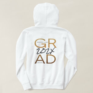 Black Yellow Gold Foil Grad Year Custom Chic Hoodi Hoodie