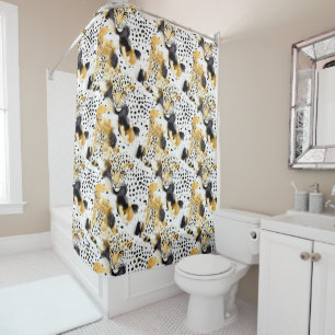 Black Yellow Gold Leopards Animal Print