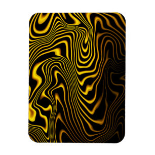 Black Yellow Gold Swirls Texture Magnet