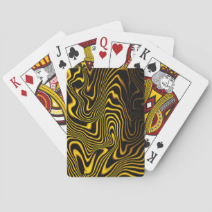 Black Yellow Gold Swirls Texture Playing Cards