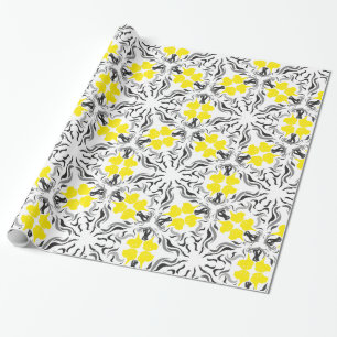 Black Yellow Great Danes Wrapping Paper