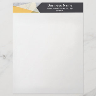 Black Yellow Grey Geometric Border Letterhead