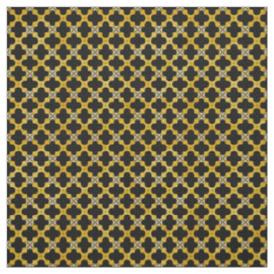 Black, Yellow, Grey Modern Urban Pattern Fabric
