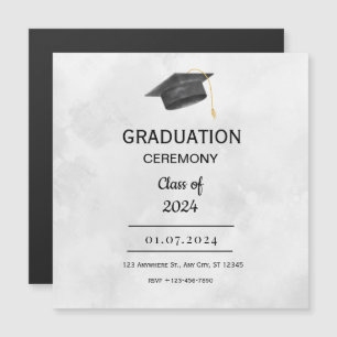 Black Yellow Grunge Graduation Magnet Card