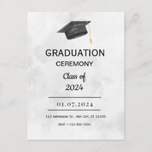 Black Yellow Grunge Graduation Postcard