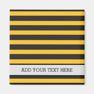 Black Yellow Horizontal Lines Geometric Bee Animal Magnet