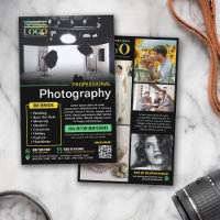 Black Yellow Mint Professional Photography Logo