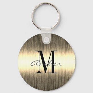 Black Yellow Modern Gauze Blended Personalized Keychain