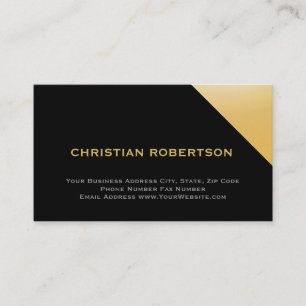 Black Yellow Modern Simple Plain Business Card
