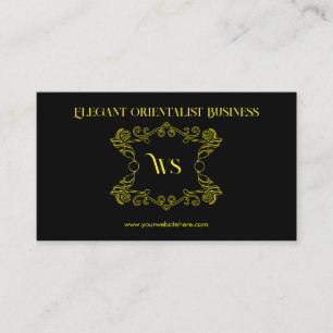 Black Yellow Orientalist Ornament Business Card