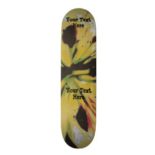 black yellow original modern abstract art design skateboard