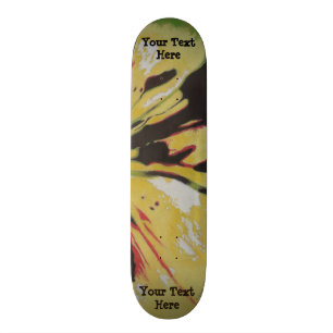 black yellow original modern abstract art design skateboard