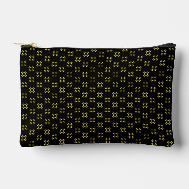 Black & Yellow Small Accessory Pouch (Front)