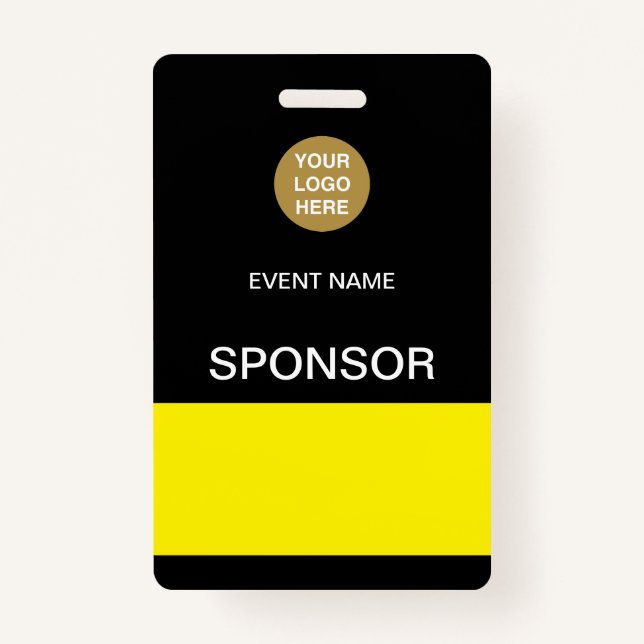 Black Yellow Sponsor Event ID Badge (Front)