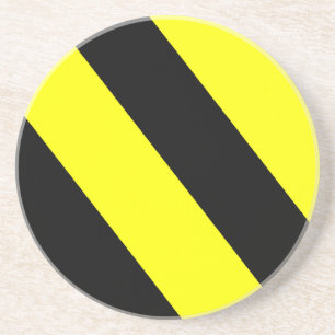 black yellow stripes pattern coaster