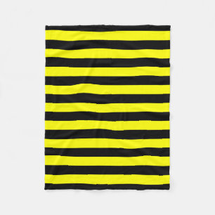 Black & Yellow Stripes Pattern Fleece Blanket
