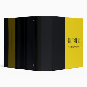 Black Yellow Stripes. Plain Colour Background Binder