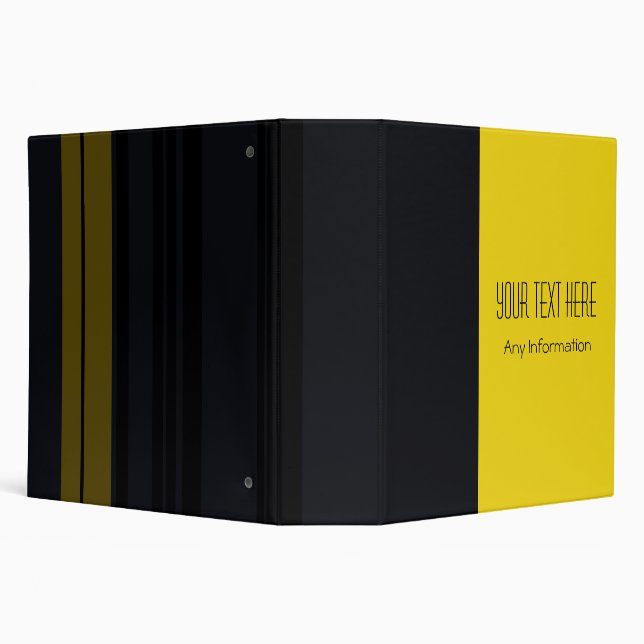 Black Yellow Stripes. Plain Colour Background Binder (Background)