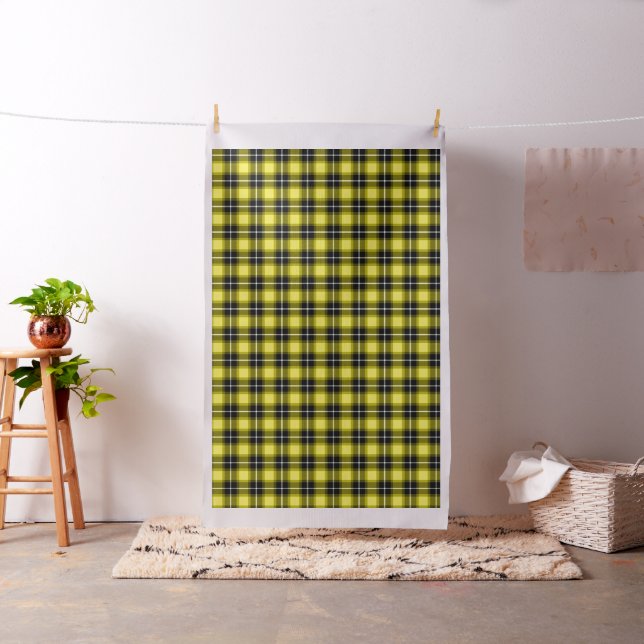 Black Yellow Tartan Plaid Pattern Fabric (In Situ)