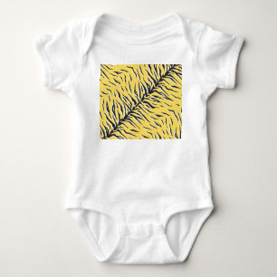 Black-yellow tiger stripes: vintage pattern. baby bodysuit