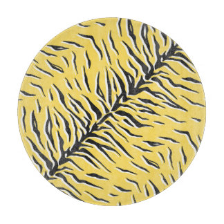 Black-yellow tiger stripes: vintage pattern. cutting board