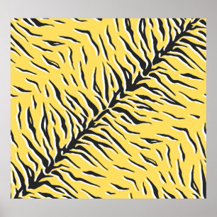 Black-yellow tiger stripes: vintage pattern. poster